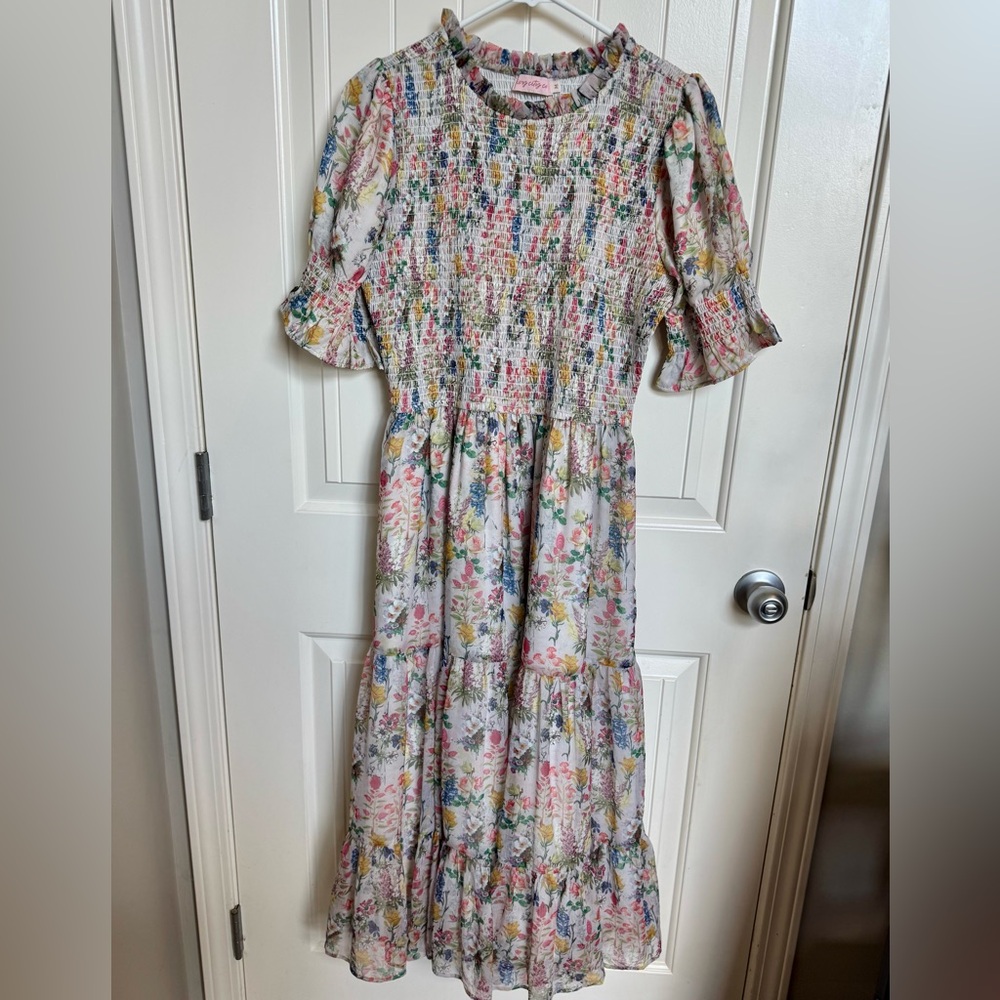 Ivy City Floral Smocked Maxi Dress - Sz M